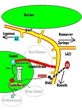 Anfahrt zum Süntelturm